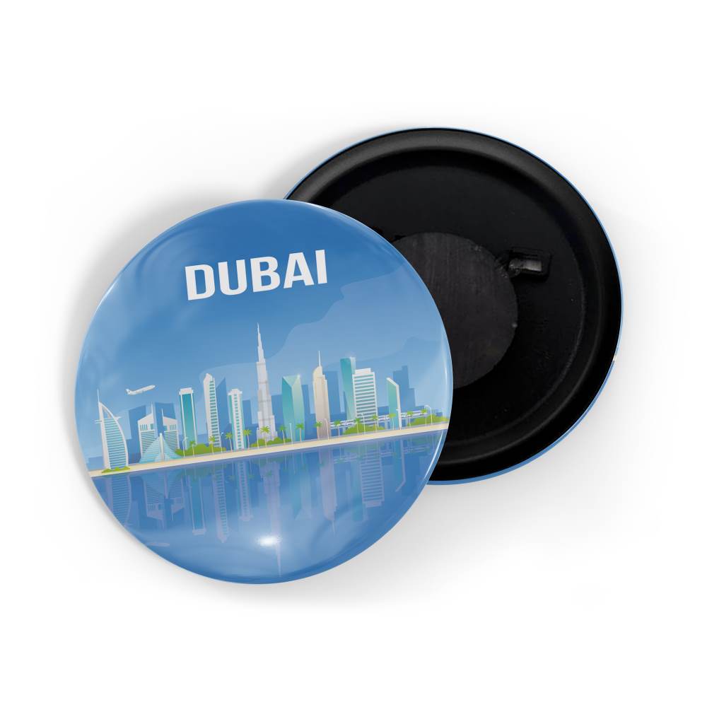 dhcrafts Fridge Magnet Blue Color Places Dubai United Arab Emirates Glossy Finish Design Pack of 1